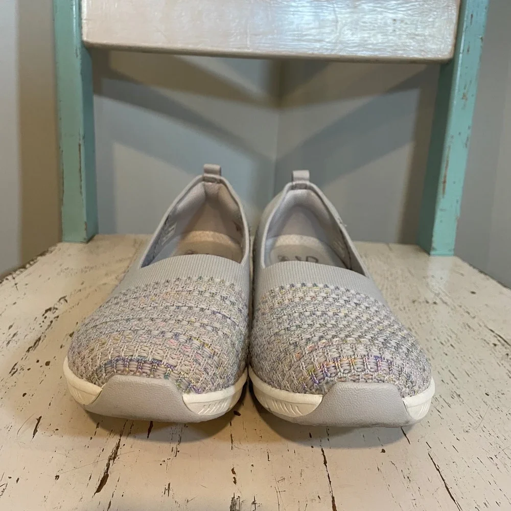 Skechers Womens Air Cooled Sherbert Skies Slip-On Sneakers Grey Multi Woven Sz 8
